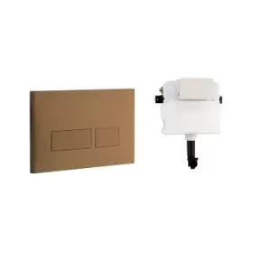 Image of Brushed Bronze Flush Plate with Easi-Plan 980mm Concealed Dual Flush Cistern Only