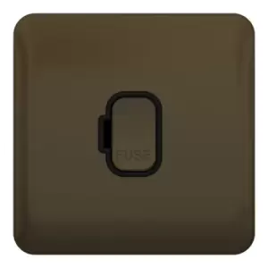 Image of Schneider LSD 13A Double Pole Switched Fused Spur LED Indicator Black Insert Mocha Bronze - GGBL5011BMB