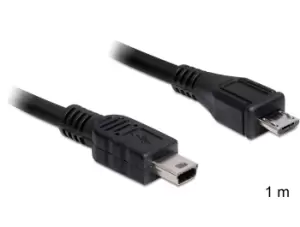Image of DeLOCK 1m USB2.0 microB/miniB USB cable Micro-USB B Mini-USB B Black