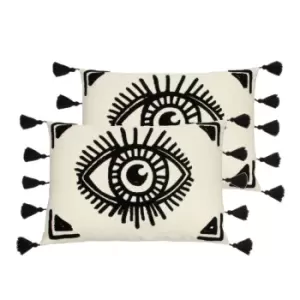 Image of Furn. Ashram Eye Twin Pack Polyester Filled Cushions Monochrome