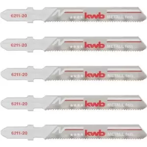 image of kwb 621125 Jigsaw blades, metal work, bi-metal, 5 x fine 5 pc(s)