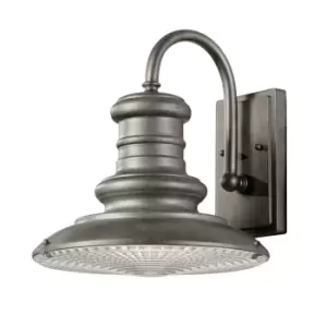 Image of Redding Station 1 Light Outdoor Medium Dome Wall Lantern Light Tarnished IP44, E27