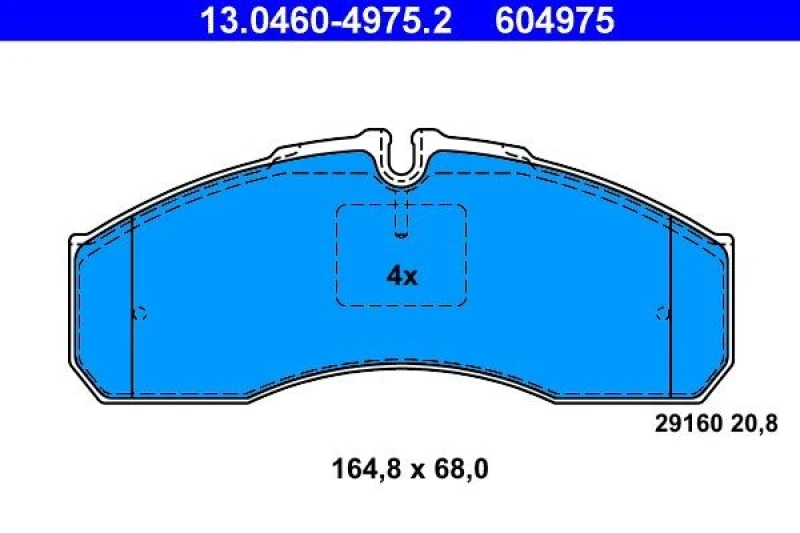 Image of ATE 13.0460-4975.2 Brake pad set excl. wear warning contact, with brake caliper screws Brake Pad Set,disc brake (402)
