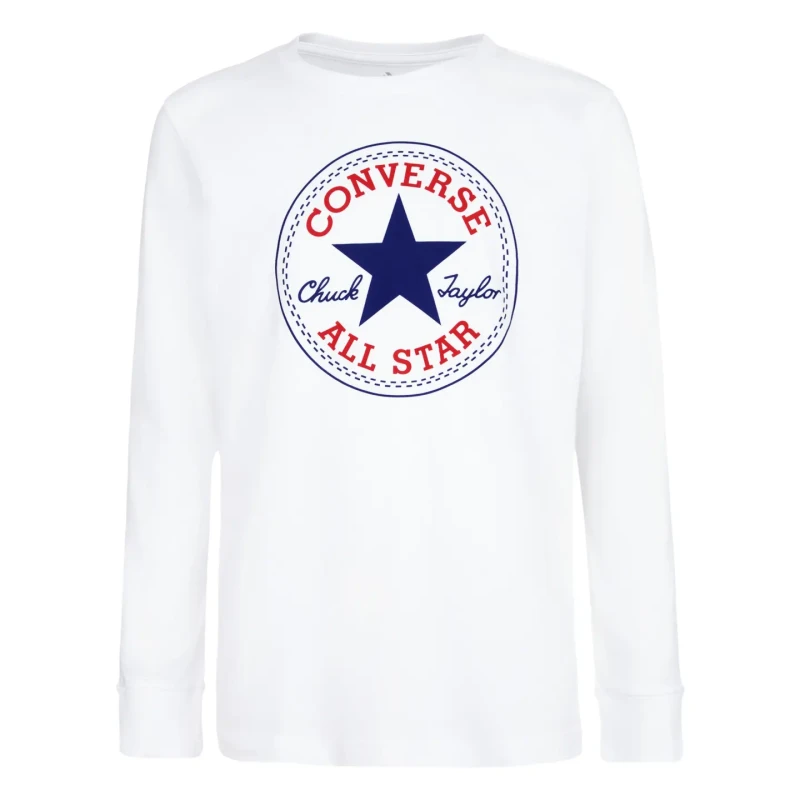 Image of Converse Baby boy long sleeve t-shirt Converse Chuck Patch Blanc Male 3 ans