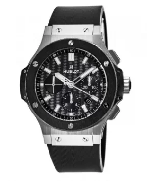 Hublot Big Bang 44mm Ceramic Carbon Fiber Chronograph Dial Rubber Strap Mens Watch 301.SM.1770.RX 301.SM.1770.RX