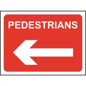 Image of Pedestrians Arrow Left - Classic Roll Up Traffic Sign (600 X 450MM)