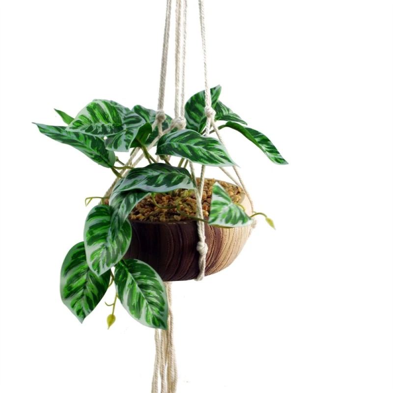 Image of Leaf 85cm Hanging Artificial Pothos Plant with Planter Green unisex