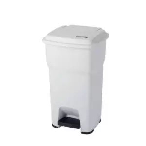 Image of Slingsby Pedal Bin With Silent Closing Lid, White 60L