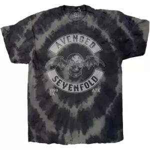 Image of Avenged Sevenfold - Deathbat Crest Unisex Large T-Shirt - Grey