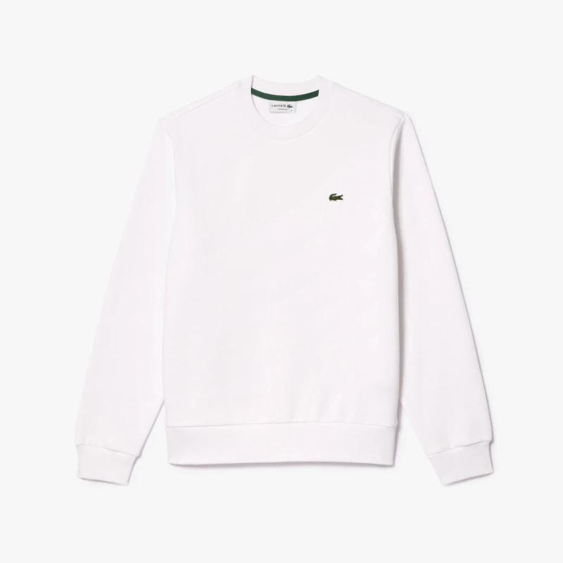 Image of Lacoste Mens Basic Crew-Neck Sweatshirt White 001 male S