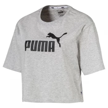 Image of Puma Puma Essential Logo Crop T Shirt - Grey Heather