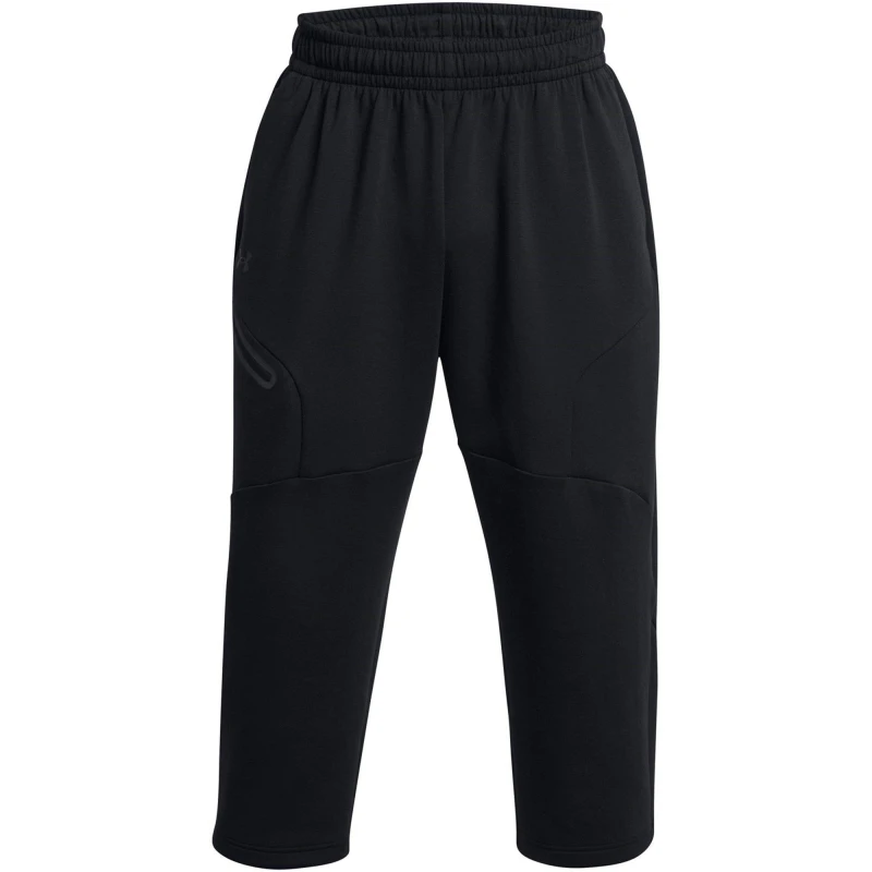 Image of Under Armour Mens Fleece Baggy Cropped Performance Tracksuit Bottoms Black male S