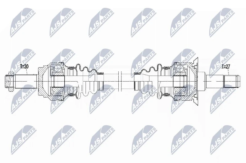 Image of NTY NPW-BM-159 Drive shaft Automatic Transmission, Rear Axle Left, with nut Drive Shaft (13)