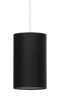 Image of Otto Slim Pendant Cylindrical Light Black 15cm E27