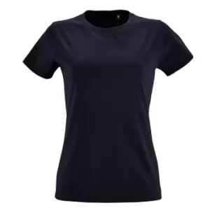 Image of SOLS Womens/Ladies Imperial Fit Short Sleeve T-Shirt (L) (French Navy)