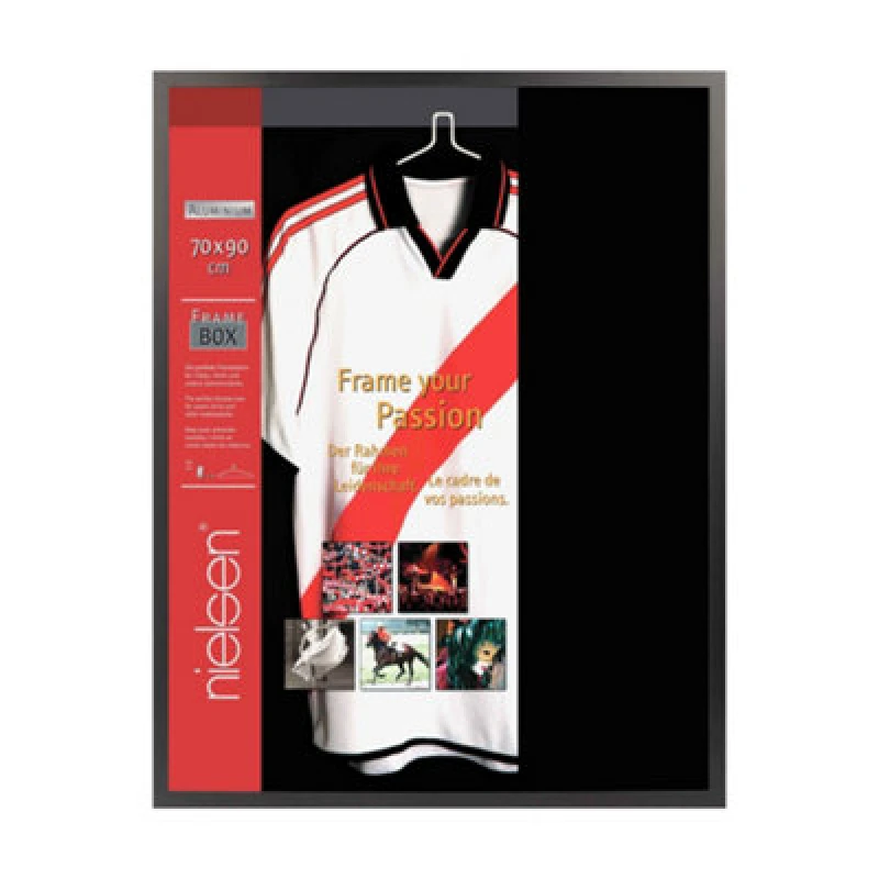 Image of Nielsen Football Shirt Frame - Matt Black Aluminium- 60X80Cm For Sports Jerseys, Rugby Tops, Band T-Shirt