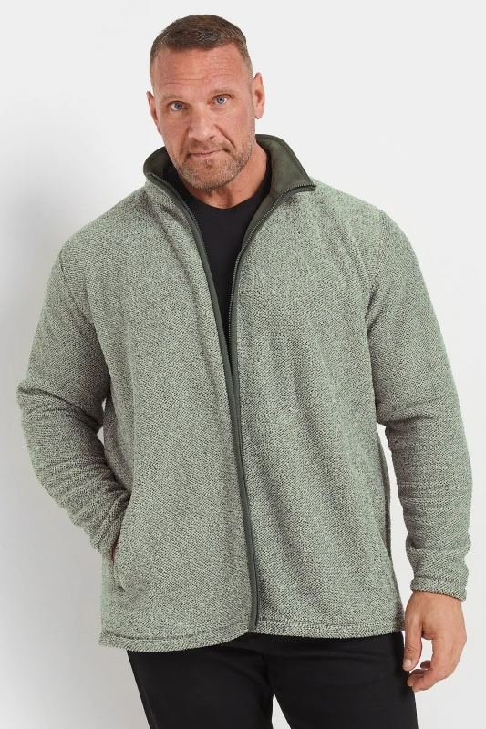Image of BadRhino BadRhino Men Textured Zip Through Fleece in Grey Size: 3X-Large Grey XXXL Male 5063111465217