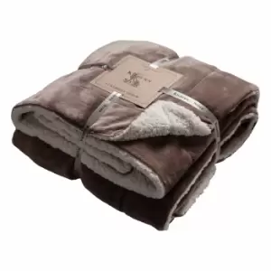 Image of Crossland Grove Sherpa Throw Taupe 1520x1770mm