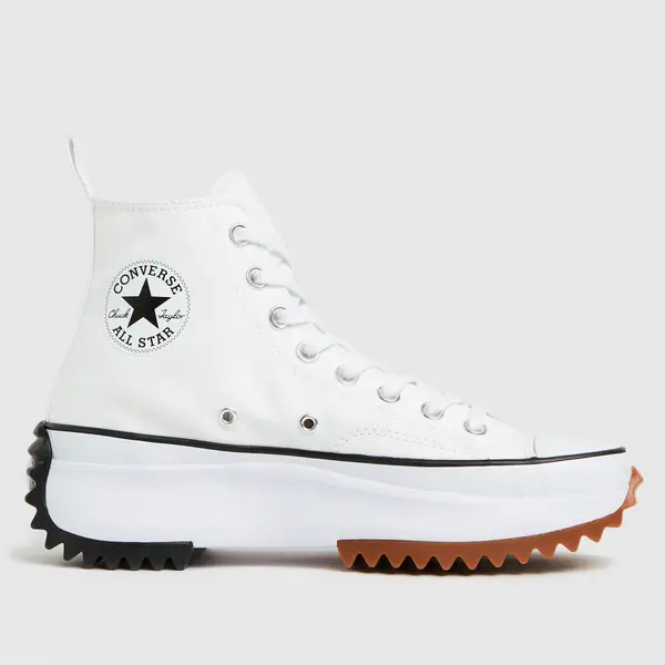 image of Converse run star hike hi trainers in white & Black White/Black UK 8 (EU 42½)