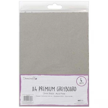 Image of Dovecraft Essentials A4 Premium Greyboard 4 Sheets