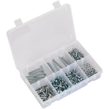 image of Sealey High Tensile Set Screw, Nut and Washer Assortment M5 Pack of 444