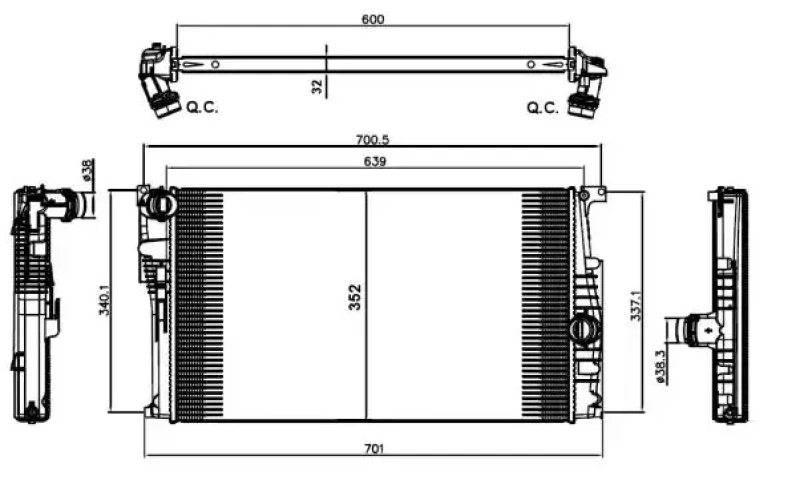 Image of Engine radiator VALEO 735454