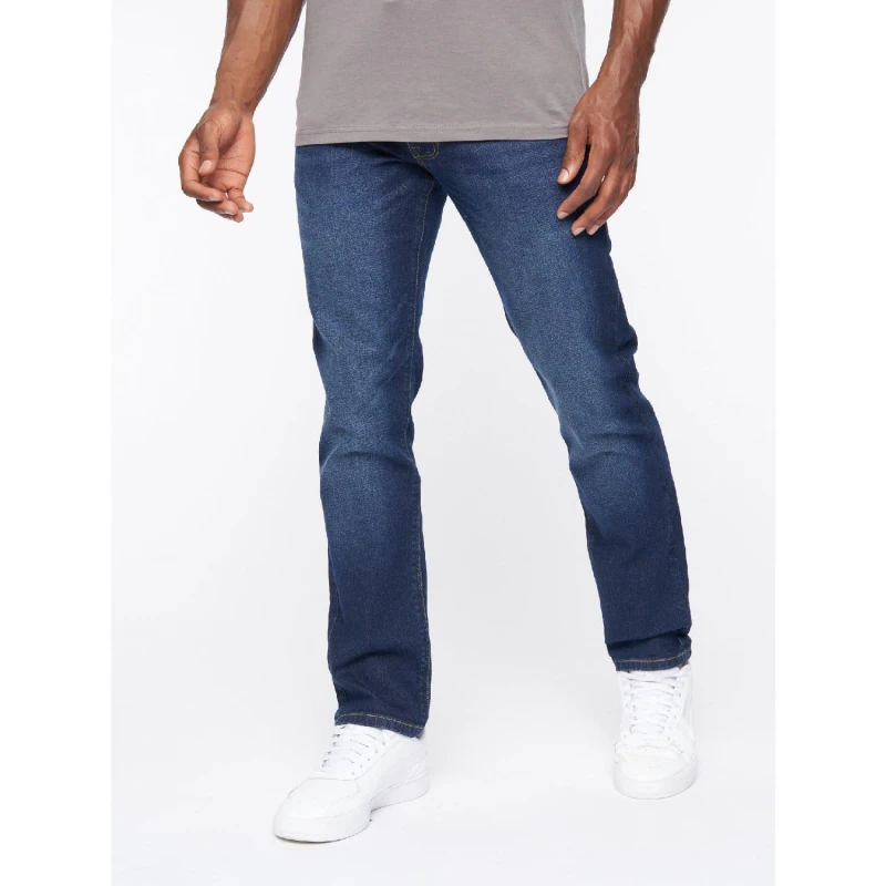 Image of Crosshatch Crosshatch Men Cadman Straight Jeans in Dark Blue Size: 32S Dark Blue 32S Male 5059294519748