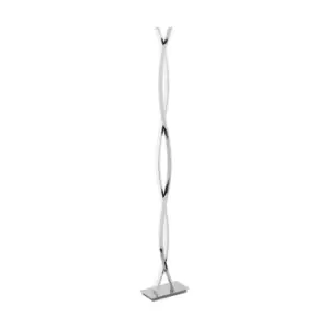 Image of Floor Lamp Light Chrome Shade White Plastic Pedal Switch Bulb LED 4x9W Inc