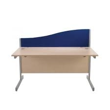 Image of Jemini Wave 1600mm Blue Desk Screen KF73927