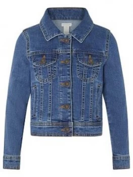 Image of Monsoon Girls Daja Denim Jacket - Blue, Size 9-10 Years, Women