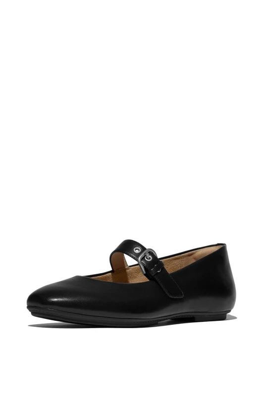 Image of FitFlop Womens Delicato Mary Janes in Black Size: 4 Black Female 4