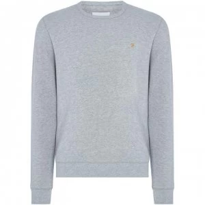 image of Farah Vintage Tim Crew Sweatshirt - Light Grey Marl