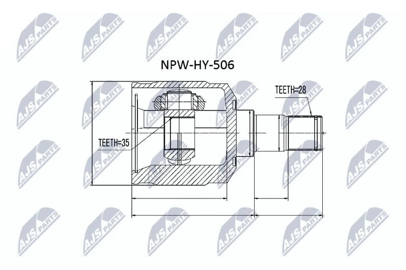 Image of NTY CV joint kit NTY NPW-HY-506
