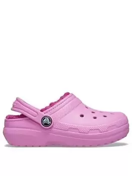 image of Crocs Classic Lined Clog, Pink, Size 7 Younger