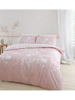 image of Catherine Lansfield Meadowsweet Floral Duvet Cover - Blush