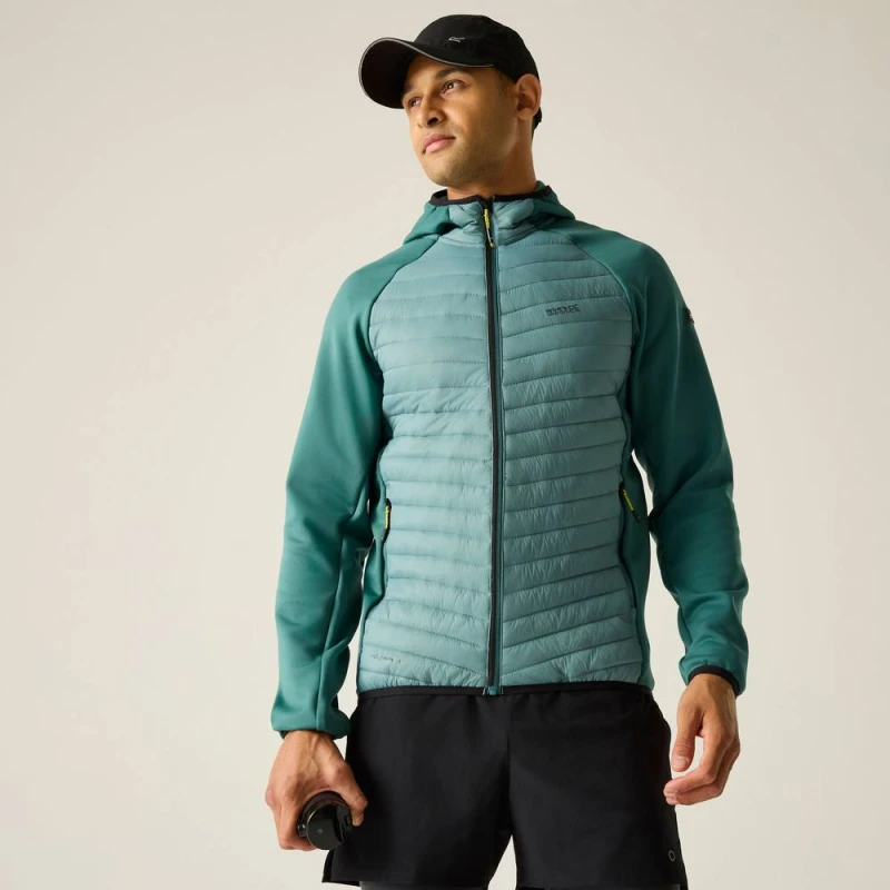 Image of Regatta Mens Andreson Hybrid Insulated Quilted Jacket in Aqua Size: Medium Aqua Male M
