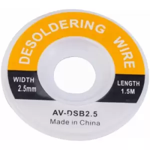 Image of R-tech - 524565 Desolder Braid 2.5mm x 1.5m