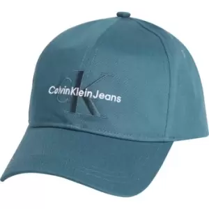Image of Calvin Klein Jeans Monogram Embroidered Cap - Blue