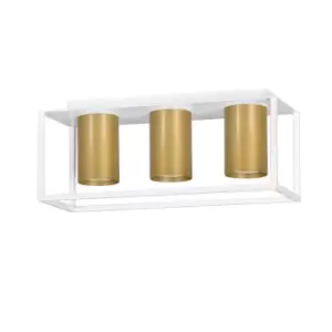 Image of Emibig Tiper White/Gold Surface Mounted Downlight 3x GU10