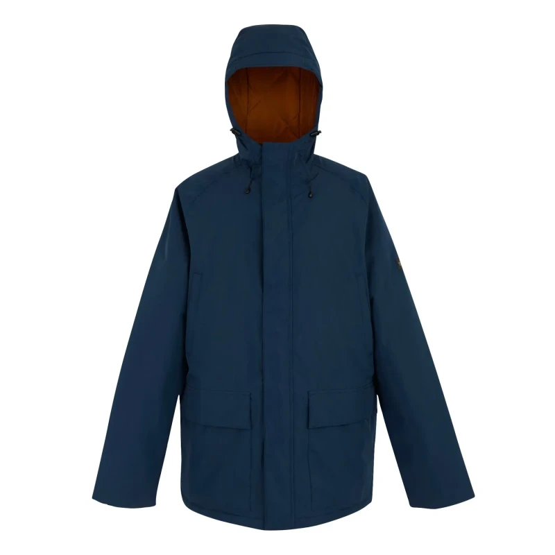 Image of Regatta Regatta Men Savon Hooded Waterproof Breathable Insulated Jacket in Blue Size: Small Blue S Male 5063516101055