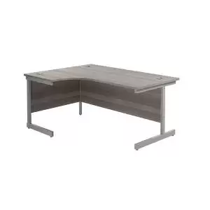 Image of Jemini Radial Left Hand Desk 1800x1200mm Grey OakSilver KF823285