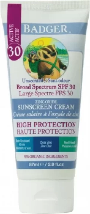 image of Badger Sunscreen Clear Zinc SPF 30 82g