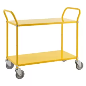 Image of Three Tier Steel Shelf Trolley - Yellow