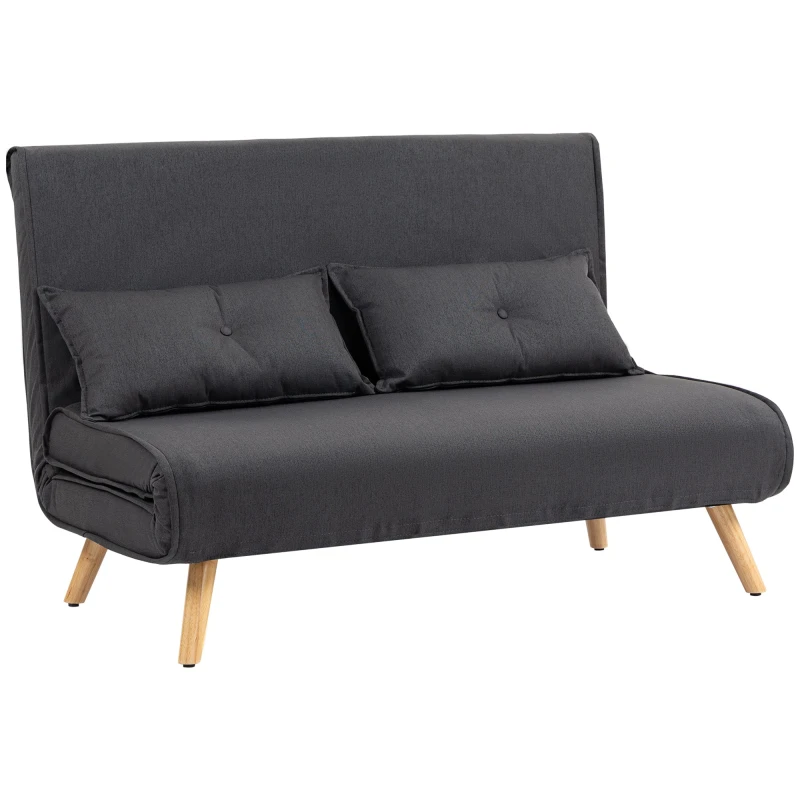 Image of HOMCOM Click Clack Sofa Bed, 2 Seater Bed Settee for Living Room, Dark Blue 83B-397V70DB