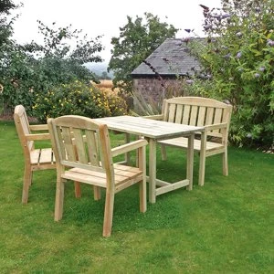 image of Zest4Leisure Wooden Caroline Table - Bench and 2 Chair Set