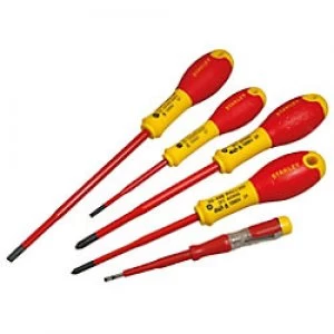 Image of Stanley FatMax VDE Insulated Screwdriver SL/PZ 5 Piece Set