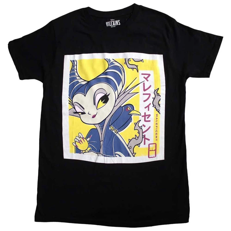 Image of Disney Sleeping Beauty Maleficent Japanese T Shirt Black unisex