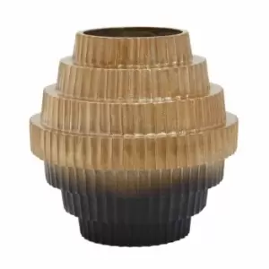 Image of Interiors By Ph Small Aluminium Vase Gold/Black Ombre