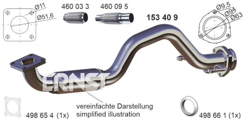 Image of Exhaust Pipe ERNST 153409