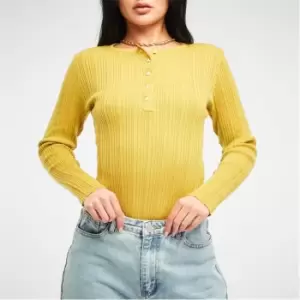 Image of Missguided Recycled Rib Button Knit Bodysuit - Green